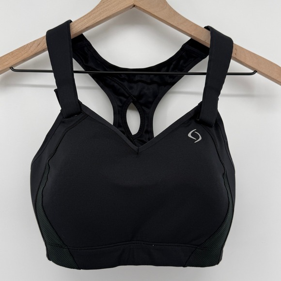 Moving Comfort Other - Moving Comfort Juno Racerback Sports Bra Black 34DD Hook & Loop Straps 350025